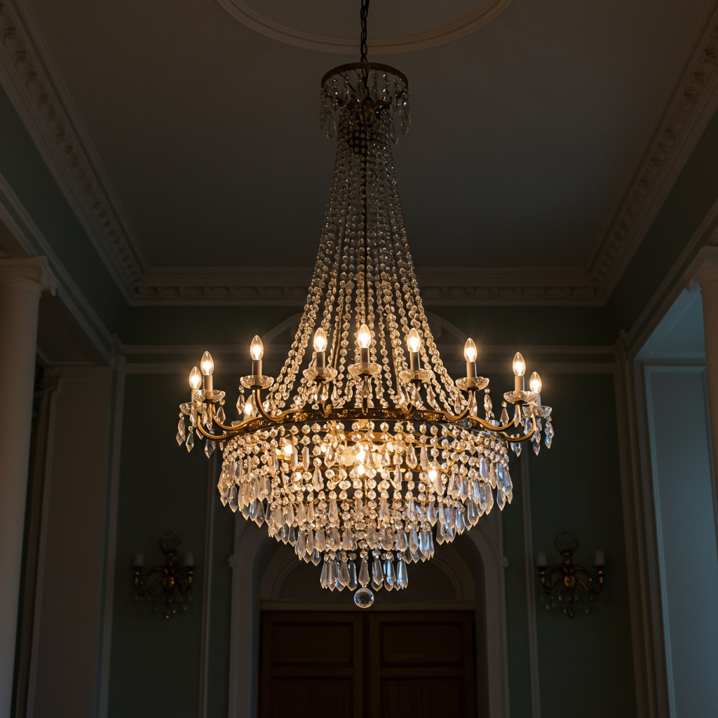 How to wash a chandelier without removing it (sheet + mop).