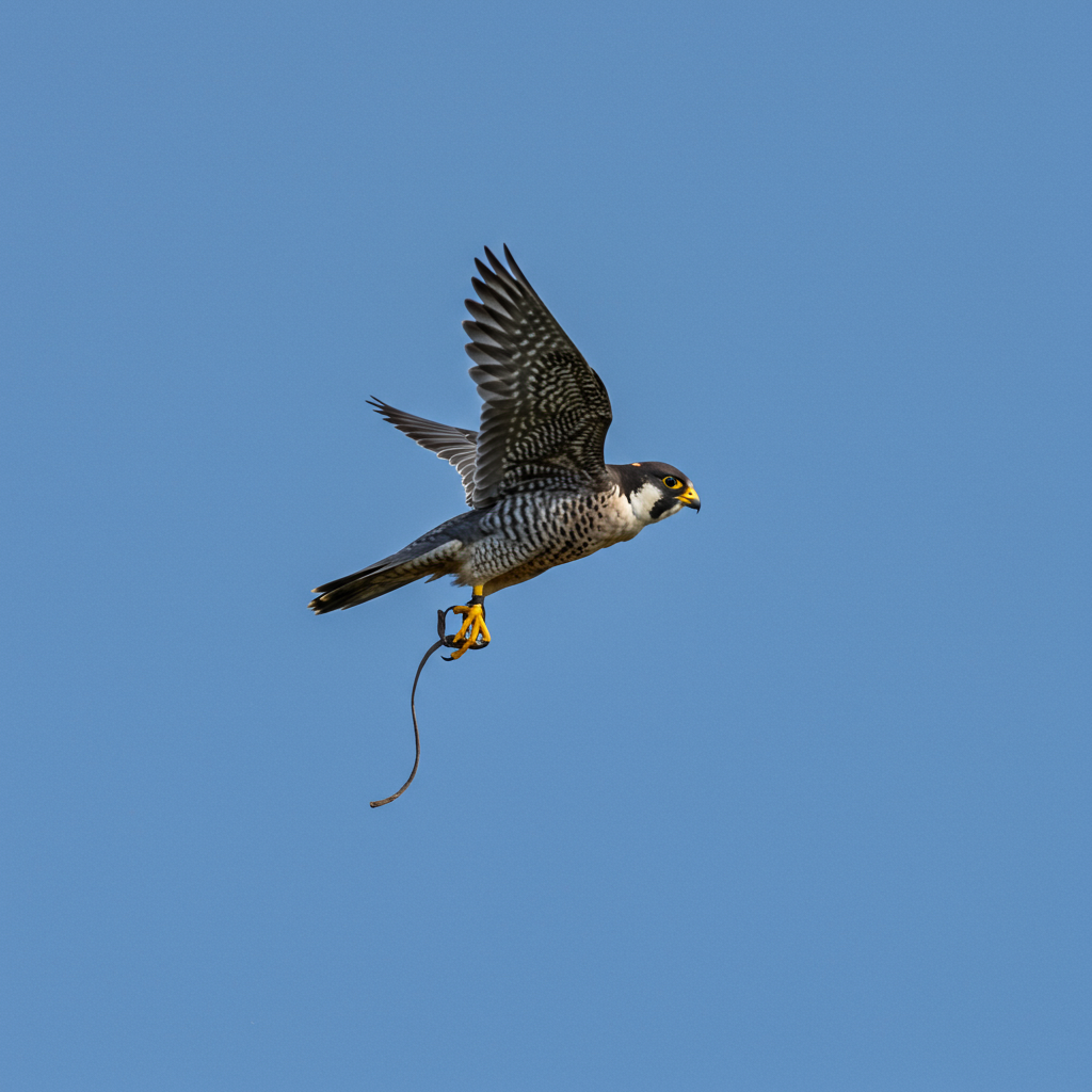 Um falcão-peregrino mergulhando em busca de presa pode atingir velocidades de até 320 quilômetros por hora!