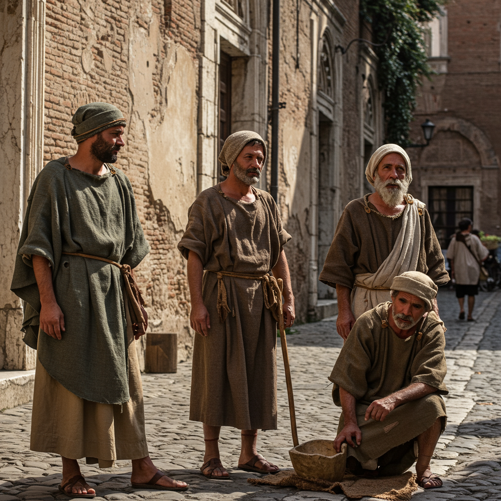 Who were the "competing beggars" in the Roman Empire (protection racket).