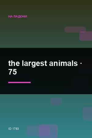 the largest animals — 2:3