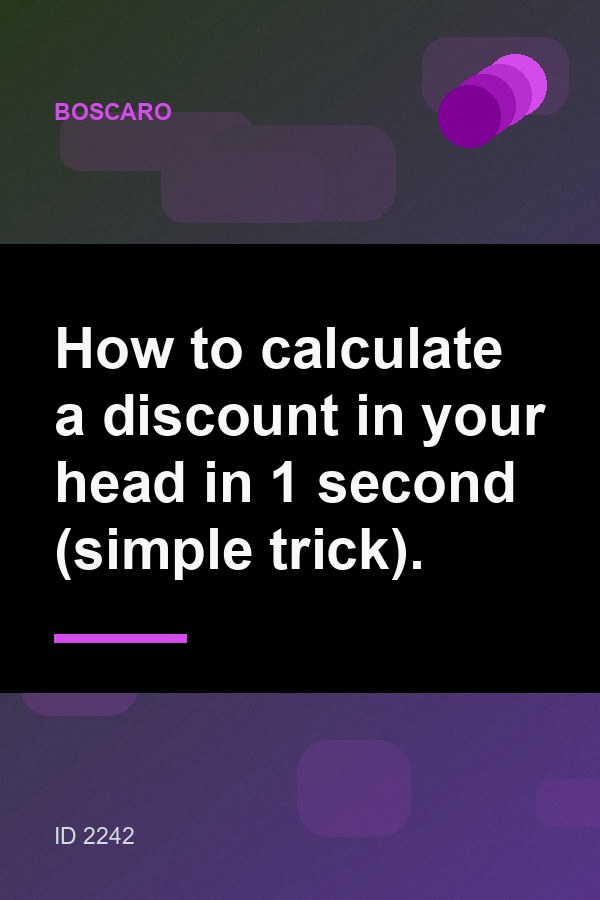 How to calculate a discount in your head in 1 second (simple trick). — 2:3