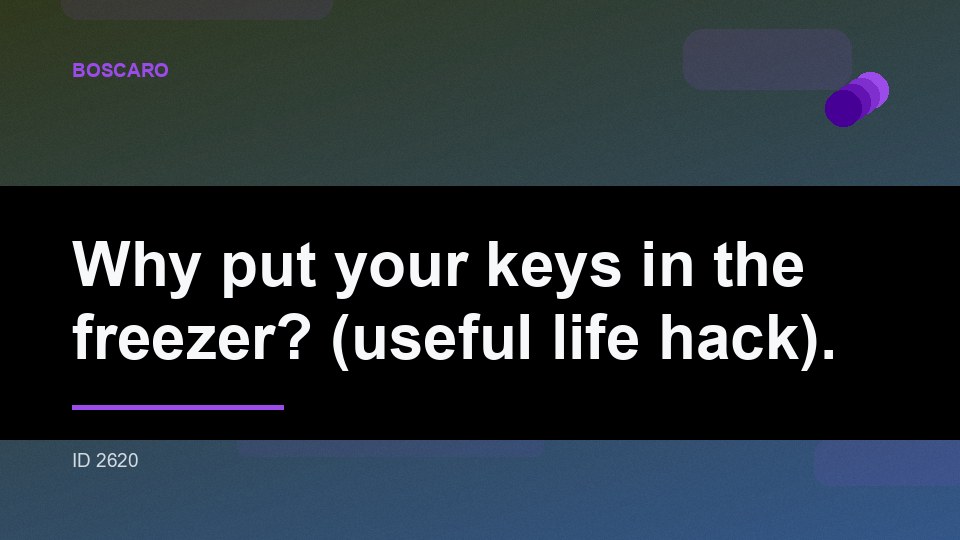Why put your keys in the freezer? (useful life hack).